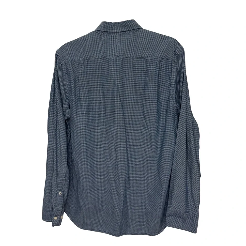 Banana Republic Camden‎ Fit Custom 078 Wash Shirt Mens Blue Checkered